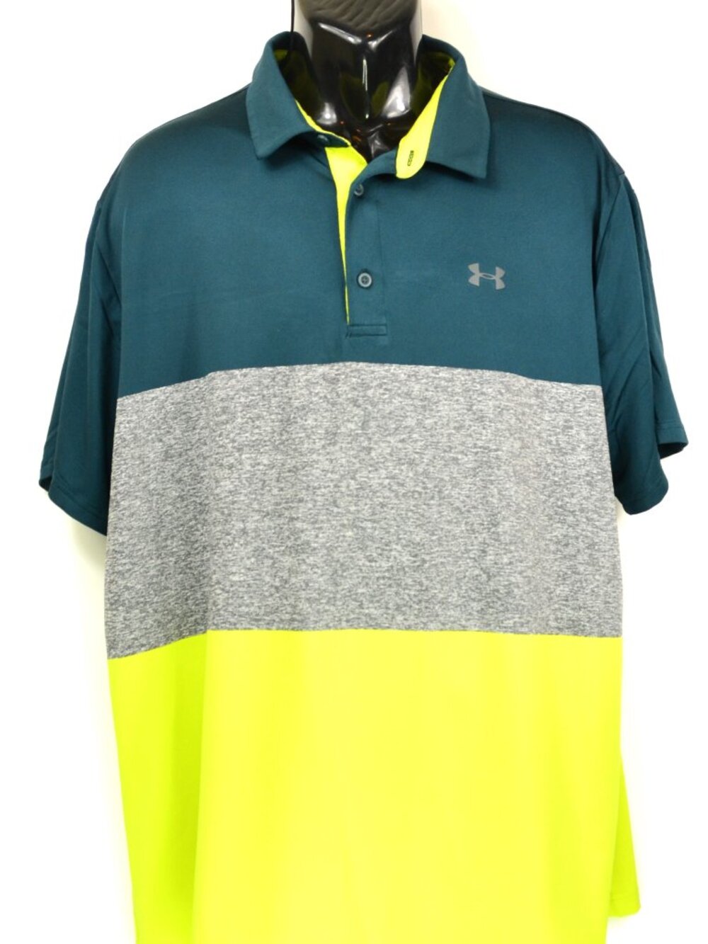 Under Armour Men's Size XXL Green Colorblock Dri Fit Athletic Polo Shirt NWOT